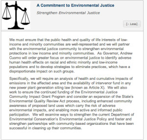 Gov. Cuomo's environmental justice pledge